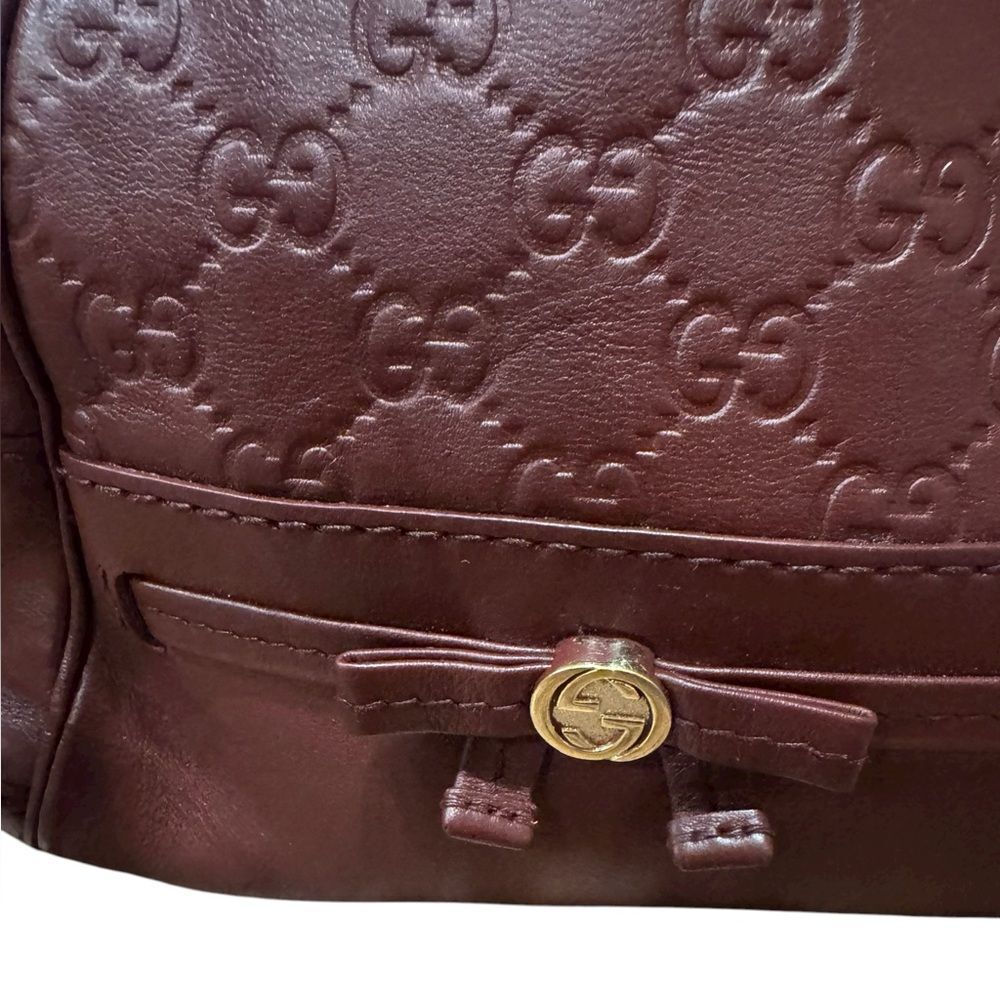 GUCCI Bordeaux Guccisima Leather Mayfair Princey 2way Satchel Auth Ex++ - Picture 11 of 13